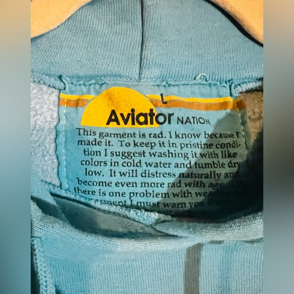 ✨RARE✨Aviator Nation “Palm Tree Music Festival Oahu Hawaii” Teal Blue Hoodie - Picture 3 of 4